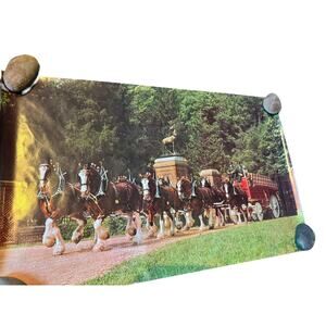 Official Budweiser Clydesdales Poster Anheuser-Busch St Louis Beer Horse Print